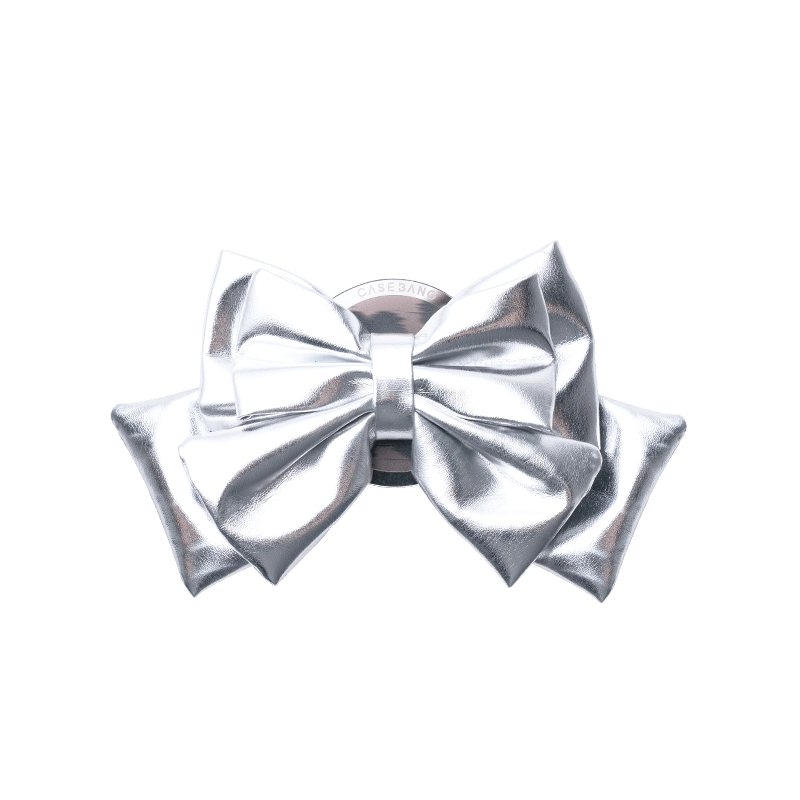 3D Silver Bow MagSafe Grip Stand - CaseBangMagsafe Grip StandCaseBangBack Cover