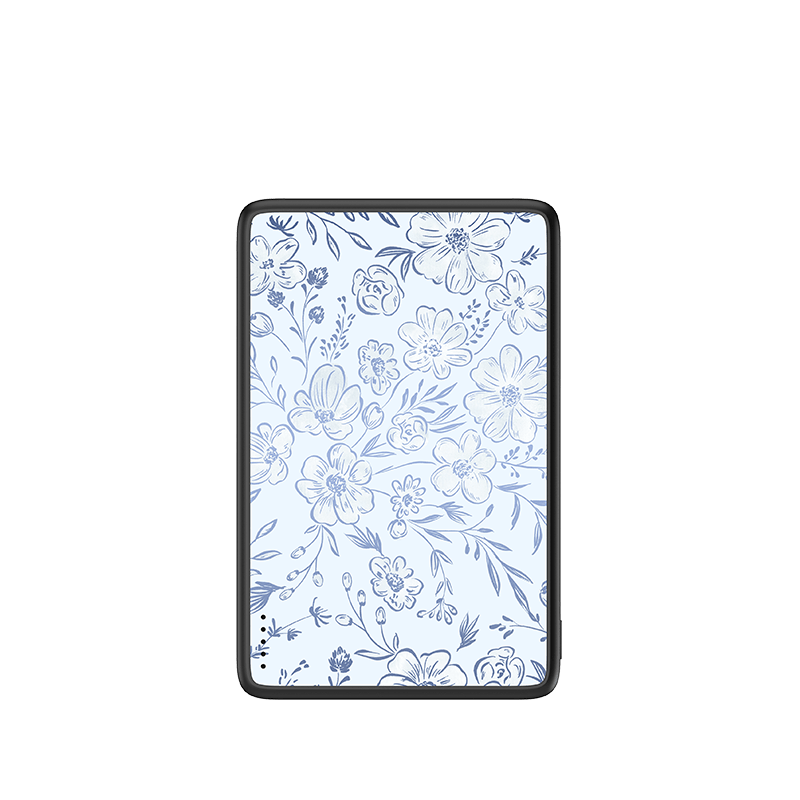 Little Blue Flowers Magnetic Power Bank - CaseBangPower BankCaseBang5000mAh