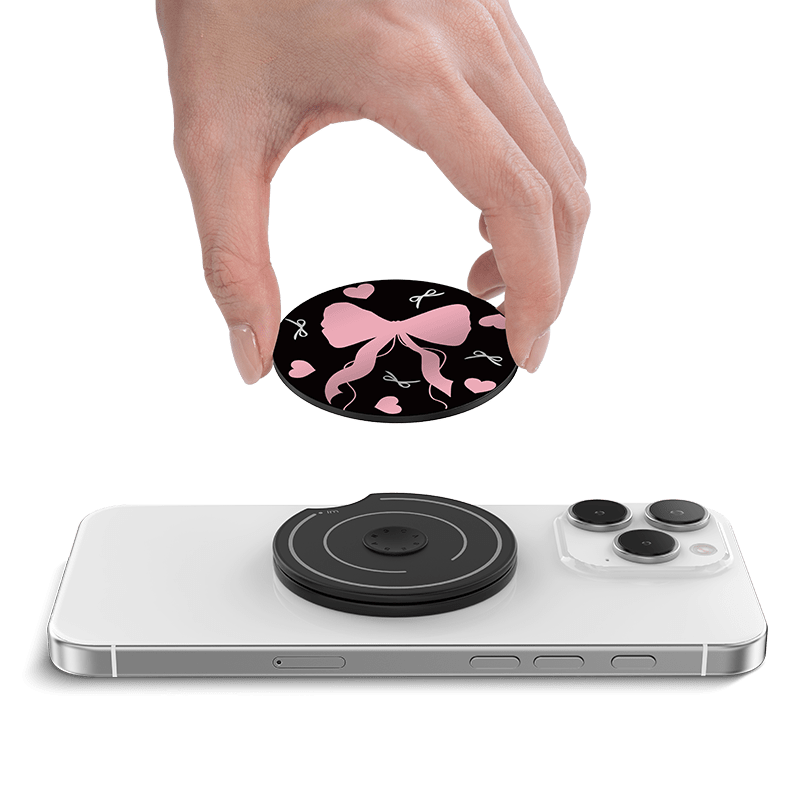 PEACH HEART BOW Magsafe Grip Stand - CaseBangMagsafe Grip StandCaseBangBack Cover