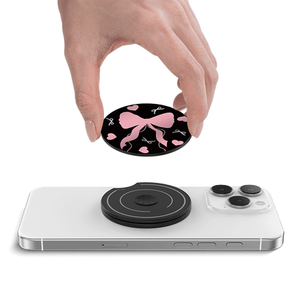 PEACH HEART BOW Magsafe Grip Stand - CaseBangMagsafe Grip StandCaseBangBack Cover