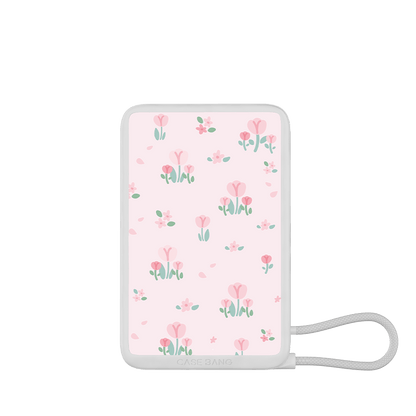 Power Bank with Built - in Cable - CaseBangPower BankCaseBangPink Tulip