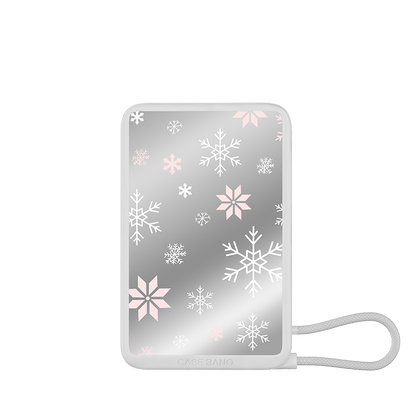 Power Bank with Built - in Cable - CaseBangPower BankCaseBangPink Snowflake