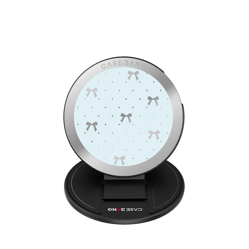 Sea Salt Blue Bow MagSafe Grip Stand - CaseBangMagsafe Grip StandCaseBangBase Stand + Back Cover