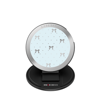 Sea Salt Blue Bow MagSafe Grip Stand - CaseBangMagsafe Grip StandCaseBangBase Stand + Back Cover